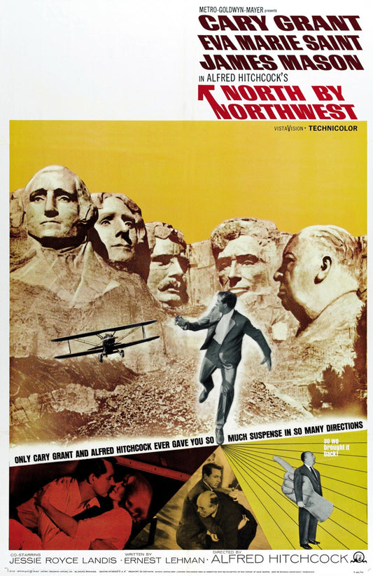 North by Northwest -- 11" x 17" Deluxe Poster Art Print || Cary Grant and Eva Marie Saint in Hitchcock Masterpiece!